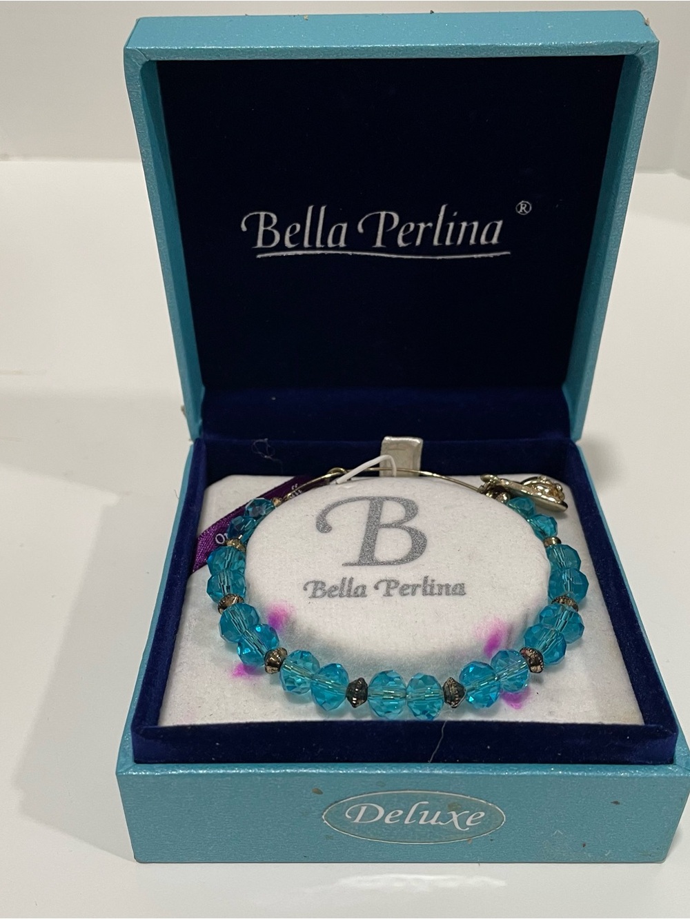 Bella Perlina Turquoise Crystal Bead Bracelet